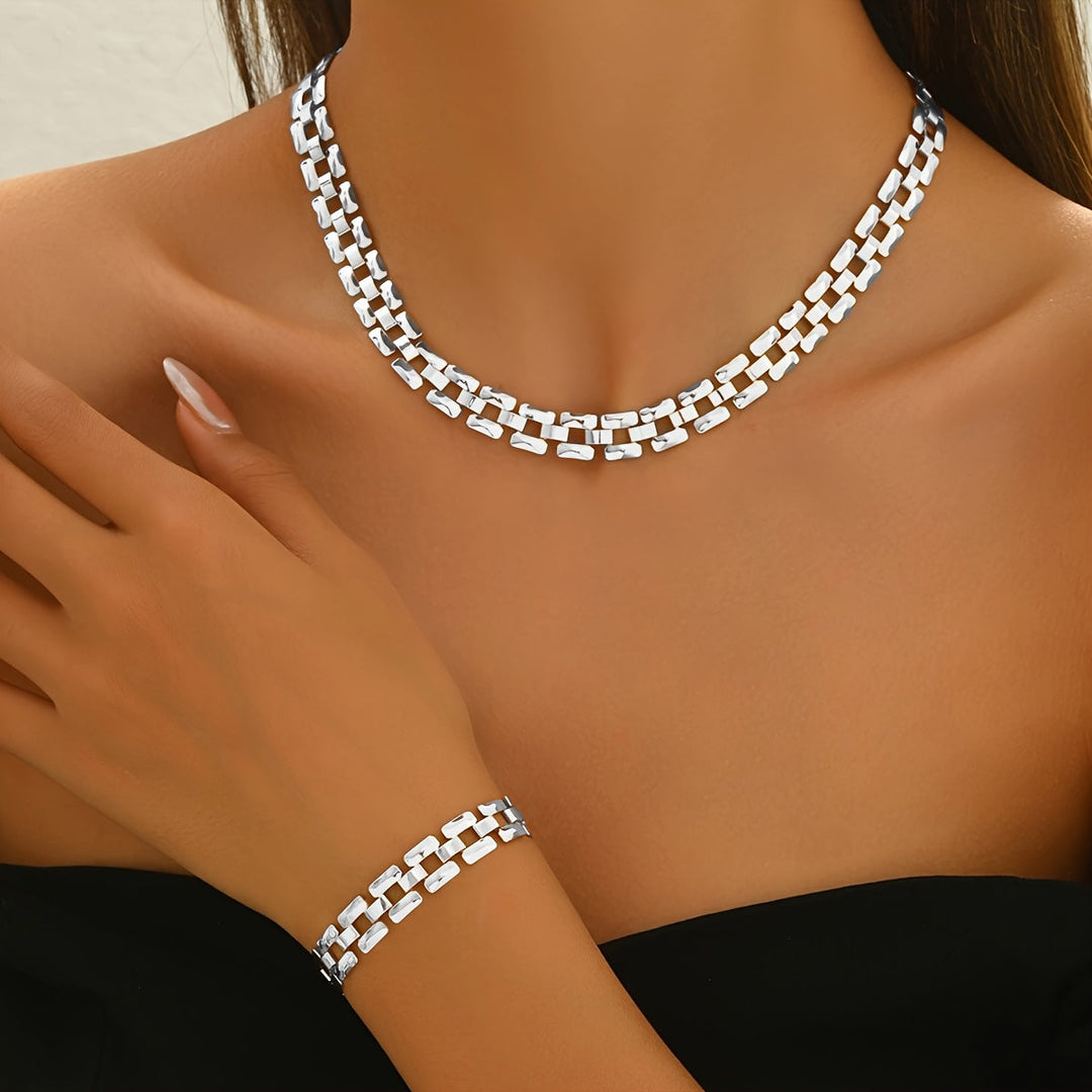 SPRING &amp; SUMMER NECKLACE SET – POLISHED METAL FINISH