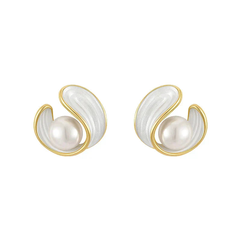 OPAL &amp; PEARL GOLD DROP EARRINGS