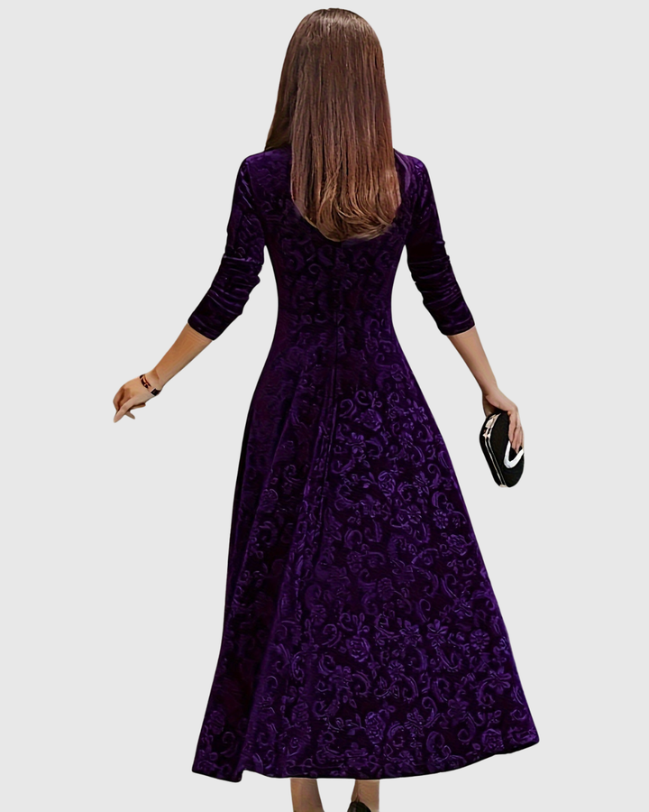 VESPERA | GRACEFUL FLORAL MIDI DRESS