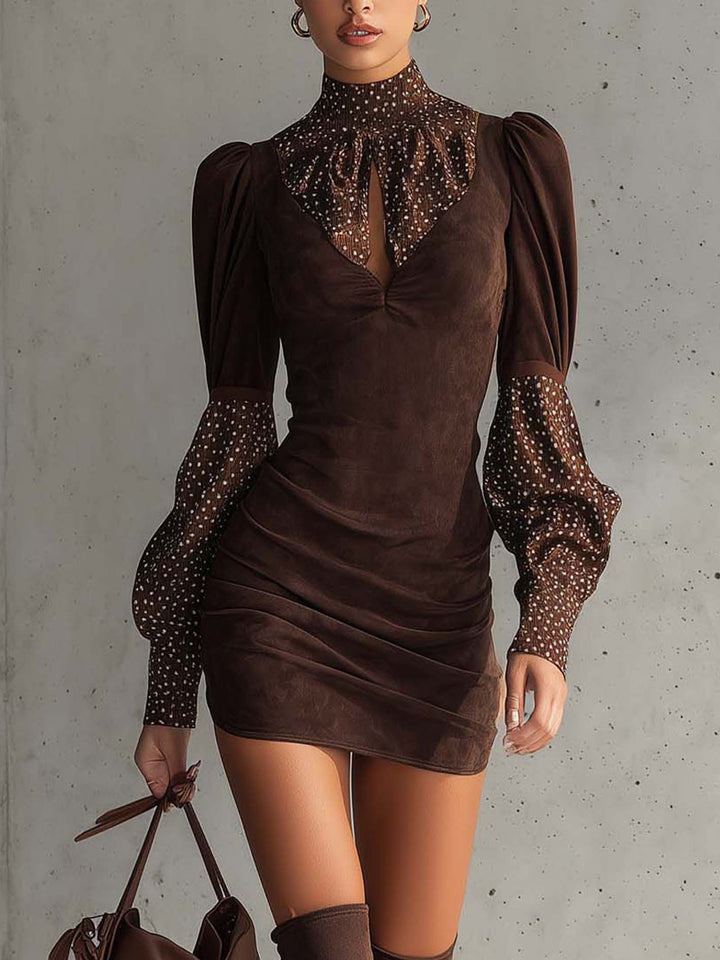 PAULLY | ARTIFICIAL SUEDE BODYCON DRESS