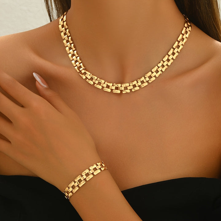 SPRING &amp; SUMMER NECKLACE SET – POLISHED METAL FINISH